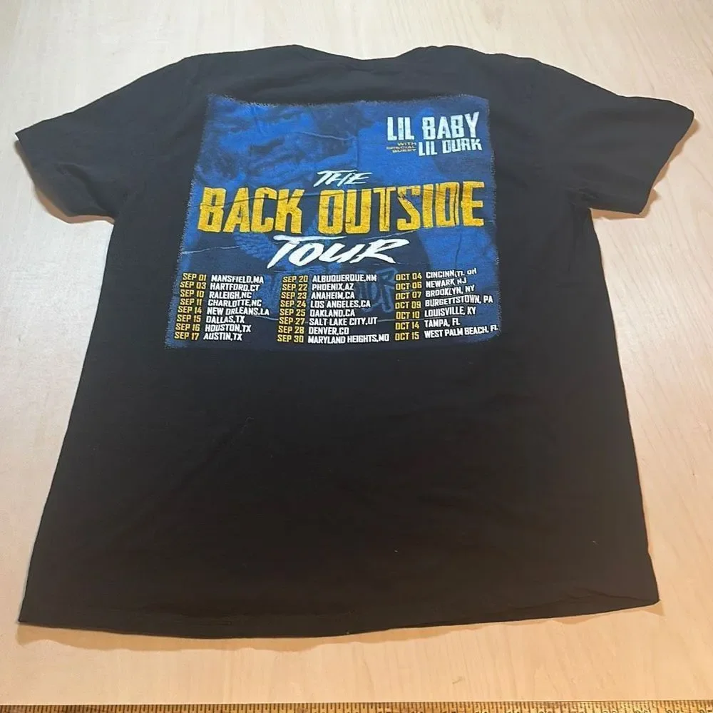 Lil Baby Two Sided Tour Shirt : Black, Size Large The Back Outside Tour - Picture 4 of 6